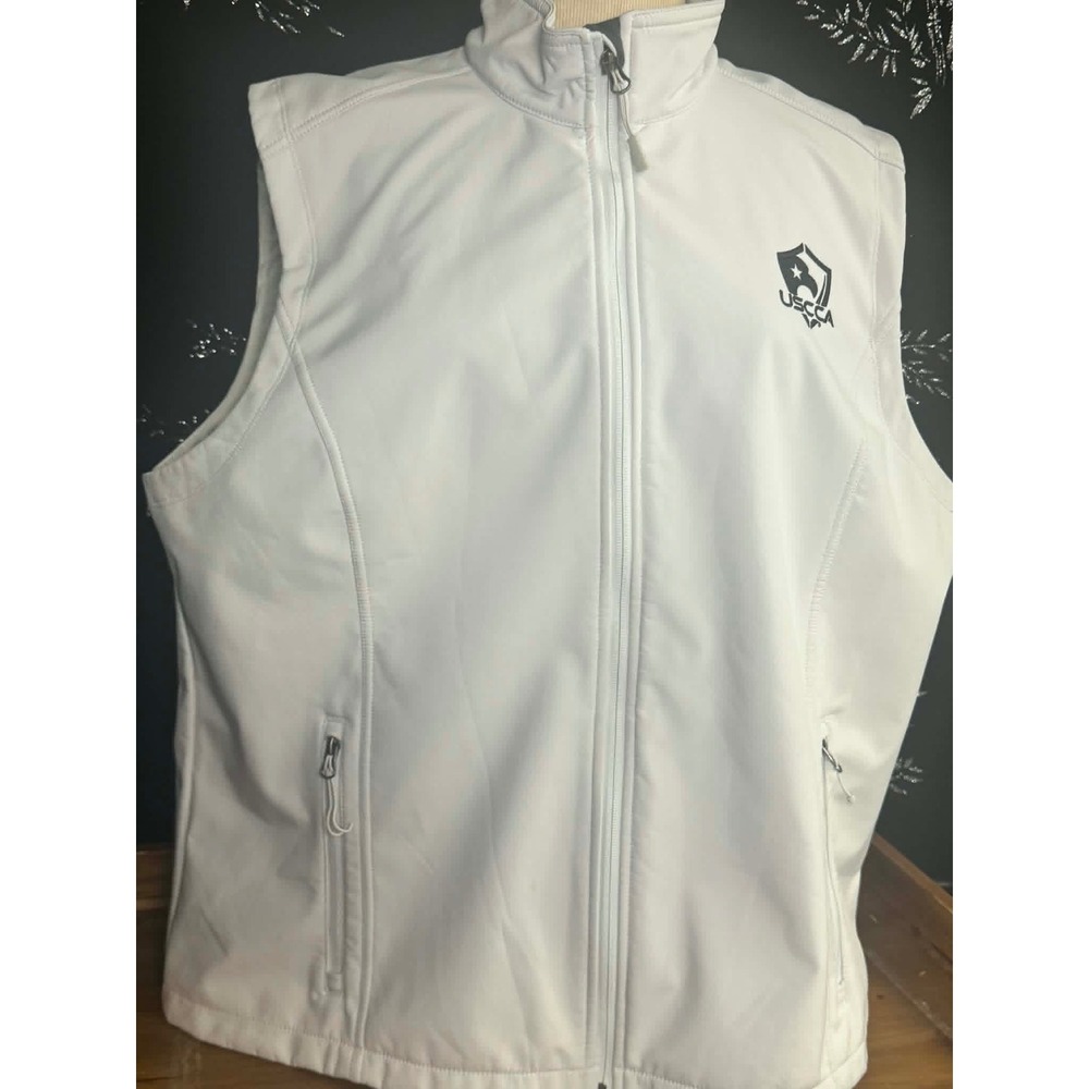 Sport Authority USCCA Soft Shell Vest White Full Zip Fleece Lined L325 3XL